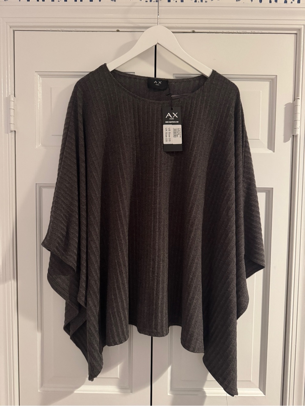 AX Paris Charcoal Ribbed Sweater